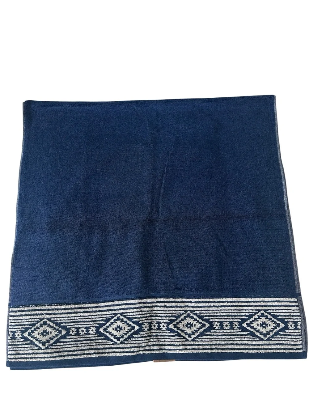 Wrangler Bath Towels Set of 2 Navy Blue Southwestern Aztec Bath Towels 28x54 NWT